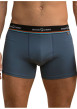 Thumbnail Lot de 2 boxers classiques en coton multicolores unis avec une taille élastiquée - Image 2