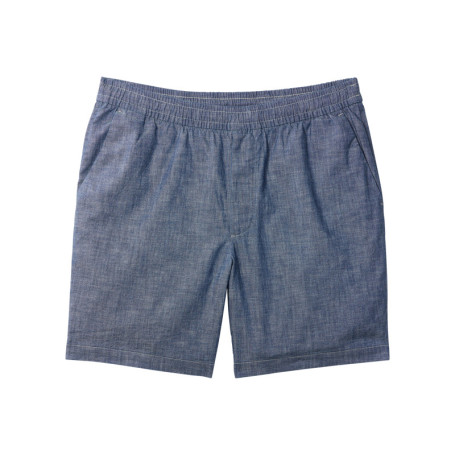 Short en coton bleu uni pourvu d'une taille...