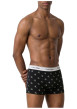 Thumbnail Lot de 3 boxers en coton noir/blanc uni avec des logos et une coupe ajustée - Image 4