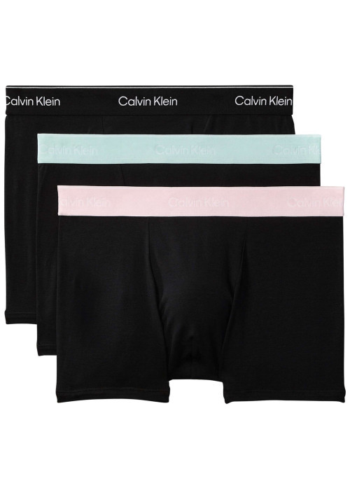 Lot de 3 boxers classique en coton noir uni avec une coupe ajustée