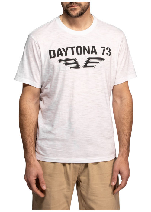 T-shirt Bell en coton blanc à coupe droite pourvu d'un col rond