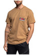 Thumbnail T-shirt Vilas en coton beige à coupe droite pourvu d'un col rond