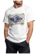 Thumbnail T-shirt Rusk en coton blanc imprimé à coupe droite pourvu d'un col rond