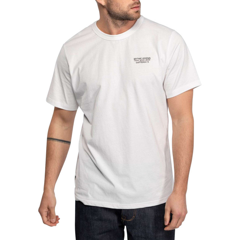 Daytona 73 - T-shirt Jerry En Coton Blanc à Coupe Droite Pourvu D'un Col Rond - Blanc