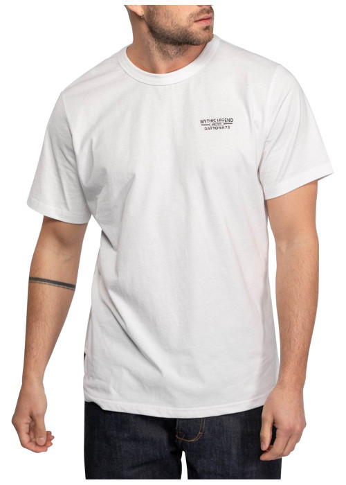 T-shirt Jerry en coton blanc à coupe droite pourvu d'un col rond