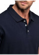 Thumbnail Polo Baytown en coton marine à coupe droite pourvu d'un col boutonné - Image 3