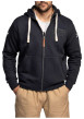Thumbnail Sweat zippé Tillman en coton mélangé marine à coupe droite pourvu d'une capuche