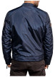 Thumbnail Blouson Gilmer marine à coupe droite pourvu d'un col à boutons pression - Image 2