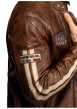 Thumbnail Blouson Corning en cuir d'agneau brun à coupe droite pourvu d'un col boutonné - Image 4
