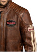Thumbnail Blouson Corning en cuir d'agneau brun à coupe droite pourvu d'un col boutonné - Image 5