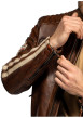 Thumbnail Blouson Corning en cuir d'agneau brun à coupe droite pourvu d'un col boutonné - Image 6