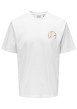 Thumbnail T-shirt en coton biologique blanc à imprimé avec une coupe droite et un col rond