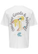 Thumbnail T-shirt en coton biologique blanc à imprimé avec une coupe droite et un col rond - Image 2