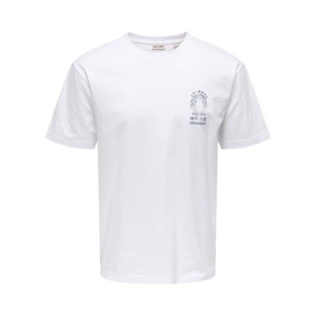 T-shirt en coton blanc à imprimé avec une coupe...