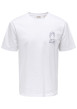 Thumbnail T-shirt en coton blanc à imprimé avec une coupe droite et un col rond