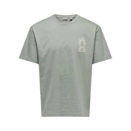 T-shirt en coton vert à imprimé avec une coupe...