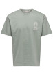 Thumbnail T-shirt en coton vert à imprimé avec une coupe droite et un col rond