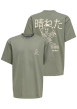 Thumbnail T-shirt en coton kaki à imprimé avec une coupe droite et un col rond - Image 3