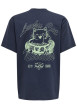 Thumbnail T-shirt en coton marine à imprimé avec une coupe droite et un col rond - Image 2