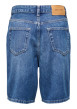 Thumbnail Short en coton biologique bleu uni à coupe droite muni d'un zip et d'un bouton - Image 2