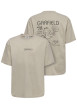 Thumbnail T-shirt en coton biologique beige à imprimé avec une coupe droite et un col rond - Image 4