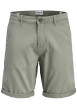 Thumbnail Short chino en coton kaki uni avec une coupe droite et des ourlets