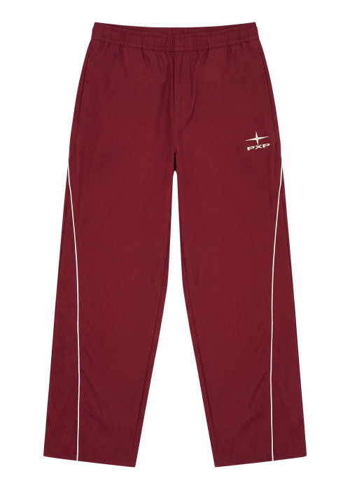 Pantalon jogging bordeaux uni pourvu d'une taille élastiquée