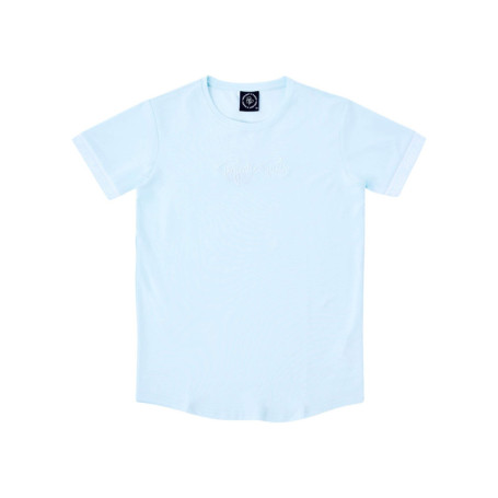 T-shirt ciel uni pourvu de manches courtes et...