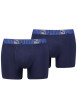 Thumbnail Lot de 2 boxers classiques en coton marine unis pourvus d'une taille élastiquée