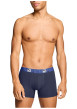 Thumbnail Lot de 2 boxers classiques en coton marine unis pourvus d'une taille élastiquée - Image 3