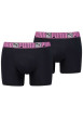 Thumbnail Lot de 2 boxers classiques en coton noirs unis pourvus d'une taille élastiquée