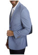 Thumbnail Blazer bleu uni avec une coupe droite et des manches longues - Image 3