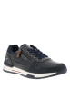 Thumbnail Baskets bleu marine à talon plat avec des lacets et un zip latéral - Image 3
