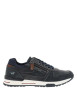 Thumbnail Baskets bleu marine à talon plat avec des lacets et un zip latéral