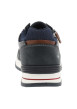Thumbnail Baskets bleu marine à talon plat avec des lacets et un zip latéral - Image 6