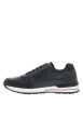 Thumbnail Baskets bleu marine à talon plat avec des lacets et un zip latéral - Image 2