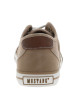 Thumbnail Tennis toile basse taupe avec un talon plat et des lacets blancs - Image 6