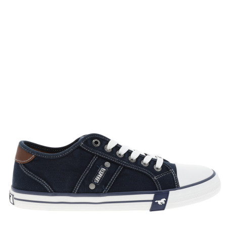 Tennis toile basse bleu marine avec un talon...