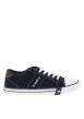 Thumbnail Tennis toile basse bleu marine avec un talon plat et des lacets