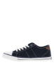 Thumbnail Tennis toile basse bleu marine avec un talon plat et des lacets - Image 2