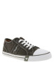 Thumbnail Tennis toile basse kaki avec un talon plat et des lacets blancs - Image 3