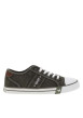 Thumbnail Tennis toile basse kaki avec un talon plat et des lacets blancs
