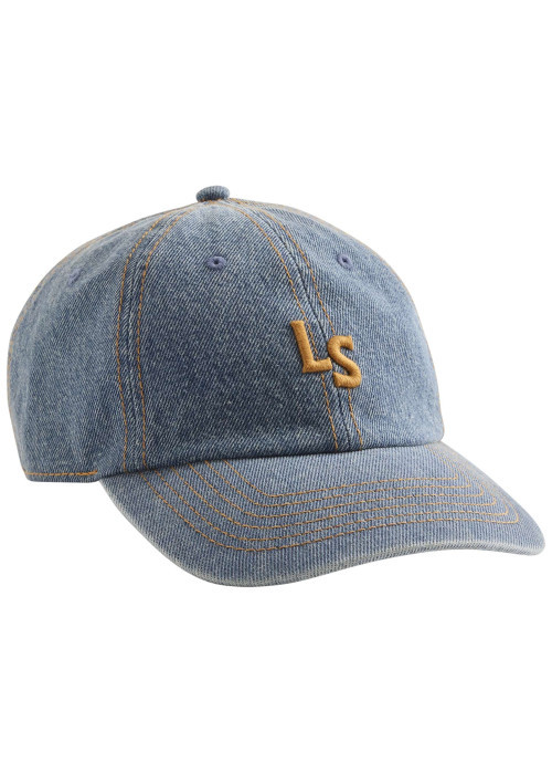 Casquette en coton jean's avec une fermeture strapback et des surpiqûres camel