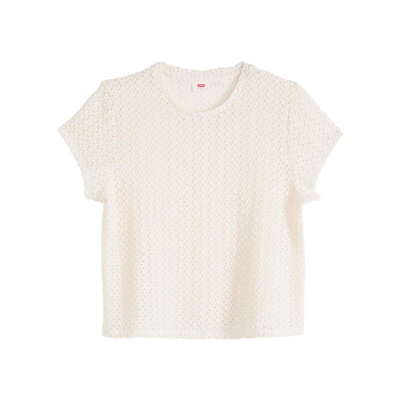 Levi's® - Top écru Uni Coupe Droite Avec Effet Maille Ajourée Sur Le Pourtour - Beige