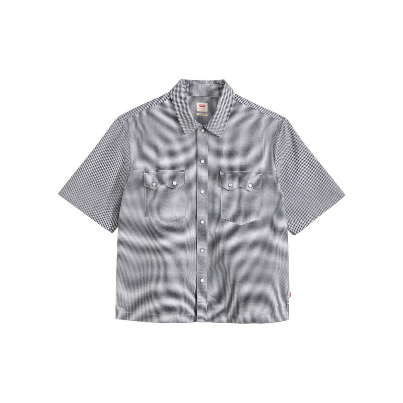 Levi's® - Chemise En Coton Blanche Et Noire Unie Avec Une Coupe Droite Et Un Col à Revers - Noir Levi's® - Chemise En Coton Blanche Et Noire Unie Avec Une Coupe Droite Et Un Col à Revers - Noir
