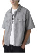 Thumbnail Chemise en coton blanche et noire unie avec une coupe droite et un col à revers - Image 5