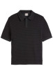 Thumbnail Polo en coton noir uni avec une coupe droite et un col boutonné
