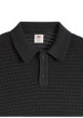 Thumbnail Polo en coton noir uni avec une coupe droite et un col boutonné - Image 2