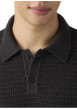 Thumbnail Polo en coton noir uni avec une coupe droite et un col boutonné - Image 5