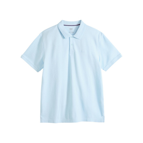 Polo en coton ciel uni avec une coupe droite et...